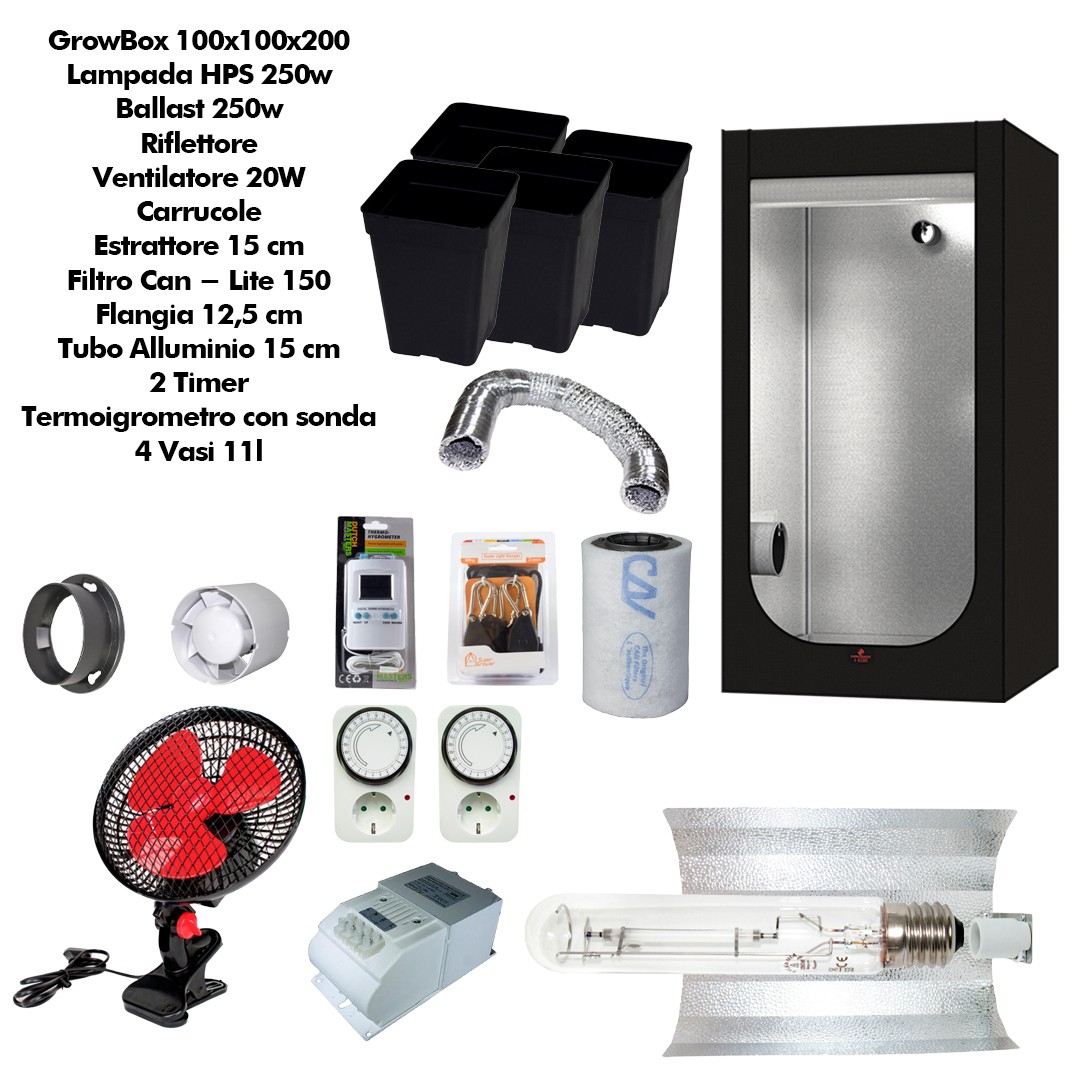 Kit Coltivazione HPS Box100x100 Kit Coltivazione HPS Box100x100