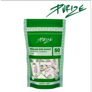 PURIZE - Regular Size Short - 9mm - 50 Filtri a carboni attivi