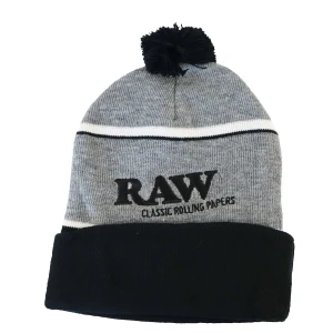 ROLLING PAPERS X RAW WINTER HAT - BLACK & GREY - taglia Unica
